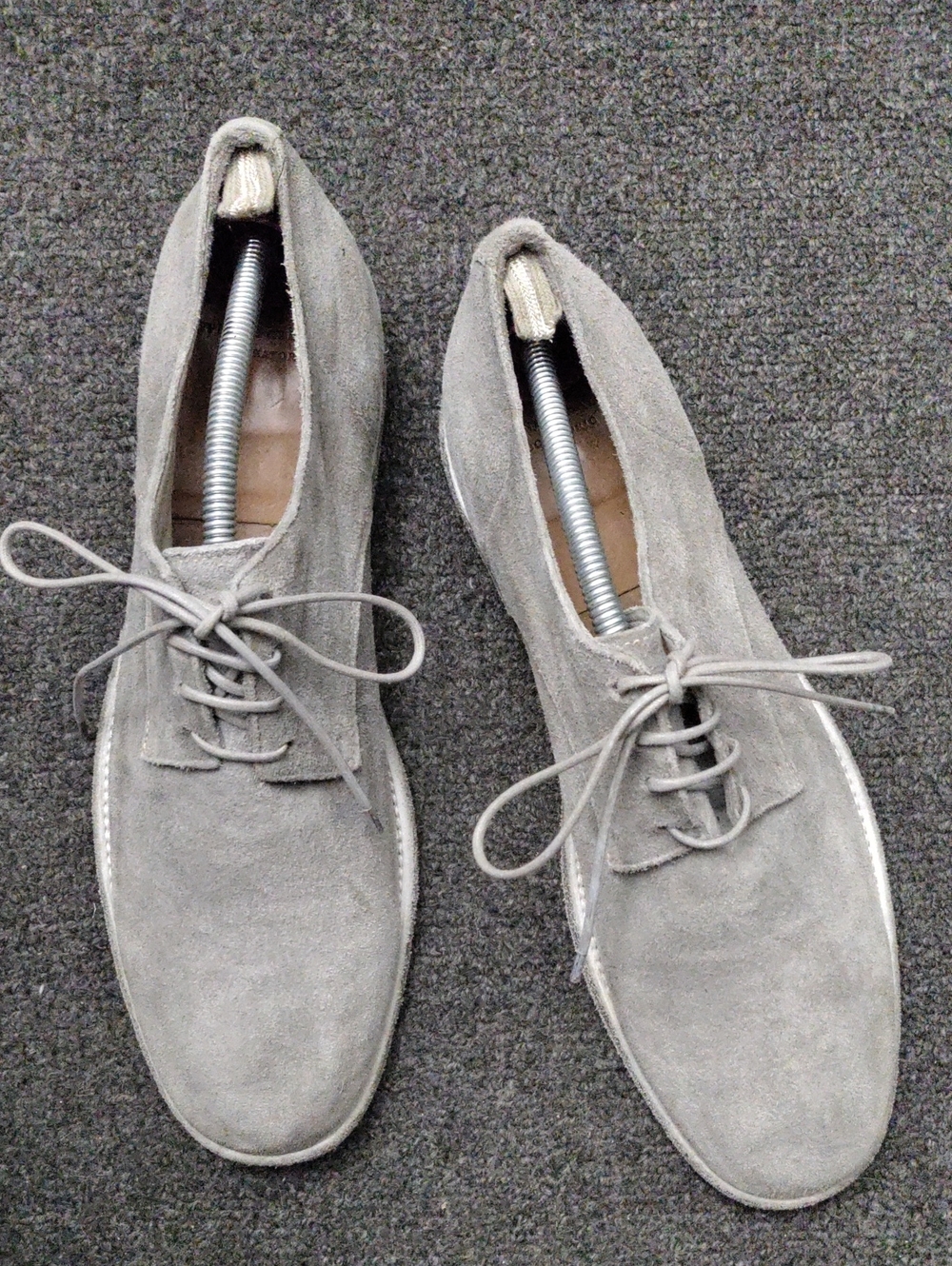 Officine Creative "LABORATORIO" Light Gray Suede Derby Shoes